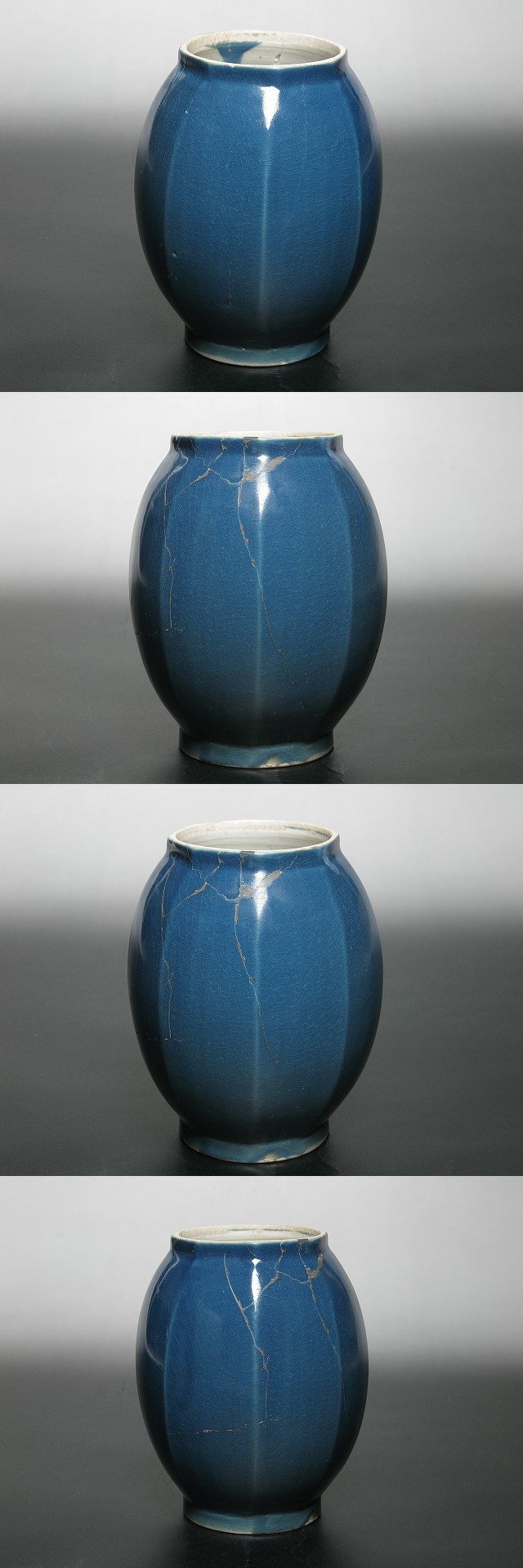 古美術 三樹 - 古九谷 瑠璃釉面取壷 | 古美術品専門サイト fufufufu.com