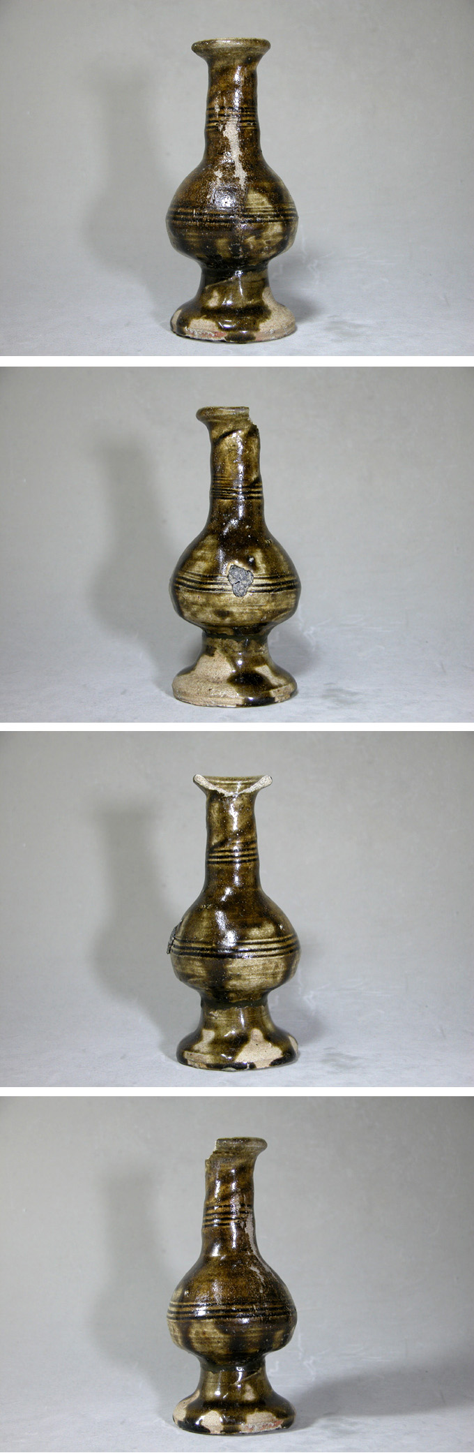 古瀬戸 印花文仏花器残欠