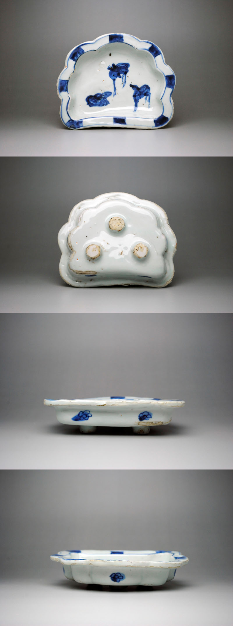 中上 ///NAKAGAMI - 古染付 半輪菊型鹿文向付 | 古美術品専門サイト