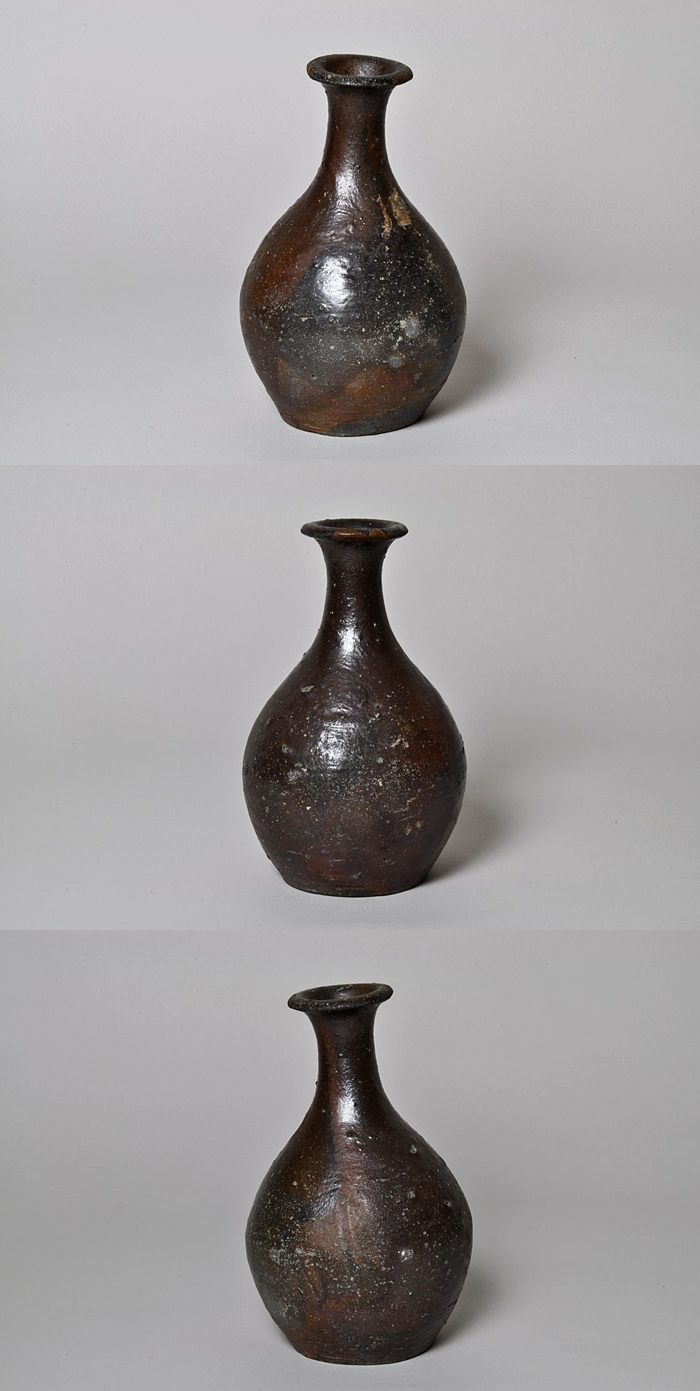 喜名 知花焼 焼締褐釉瓶 徳利 酒器 古美術 琉球美術 古道具