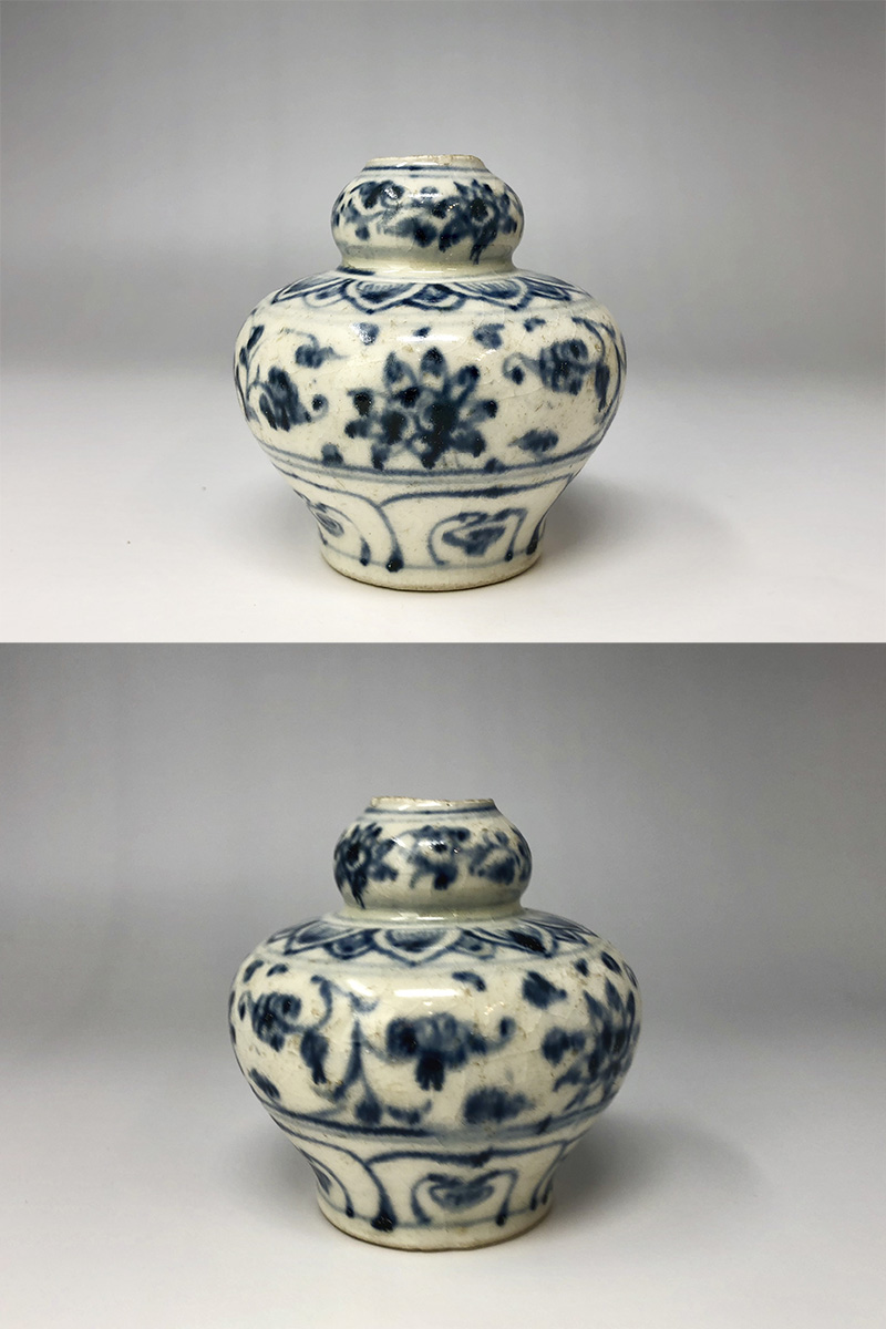 安南染付草花文茶碗安南絞手鵬雲斎アユタヤ時代茶道具