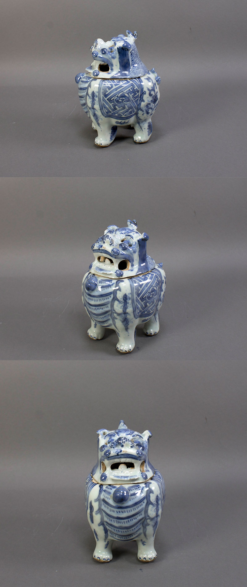 古美術 染付人物香炉 XG44-4 古美術 染付人物香炉 XG44-4 古美術 染付