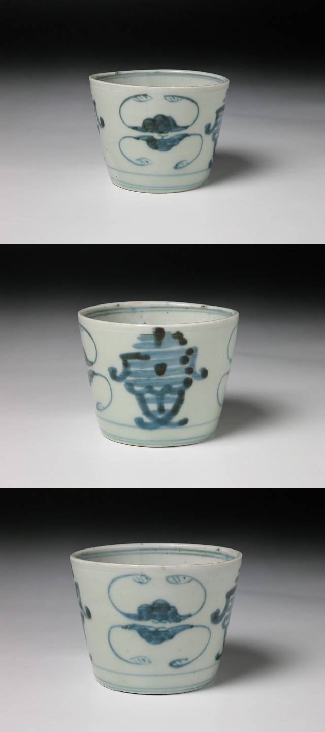 古伊万里 色絵 雲龍に毘沙門亀甲紋の図 大振蕎麦猪口 C964AS-fbqq 古