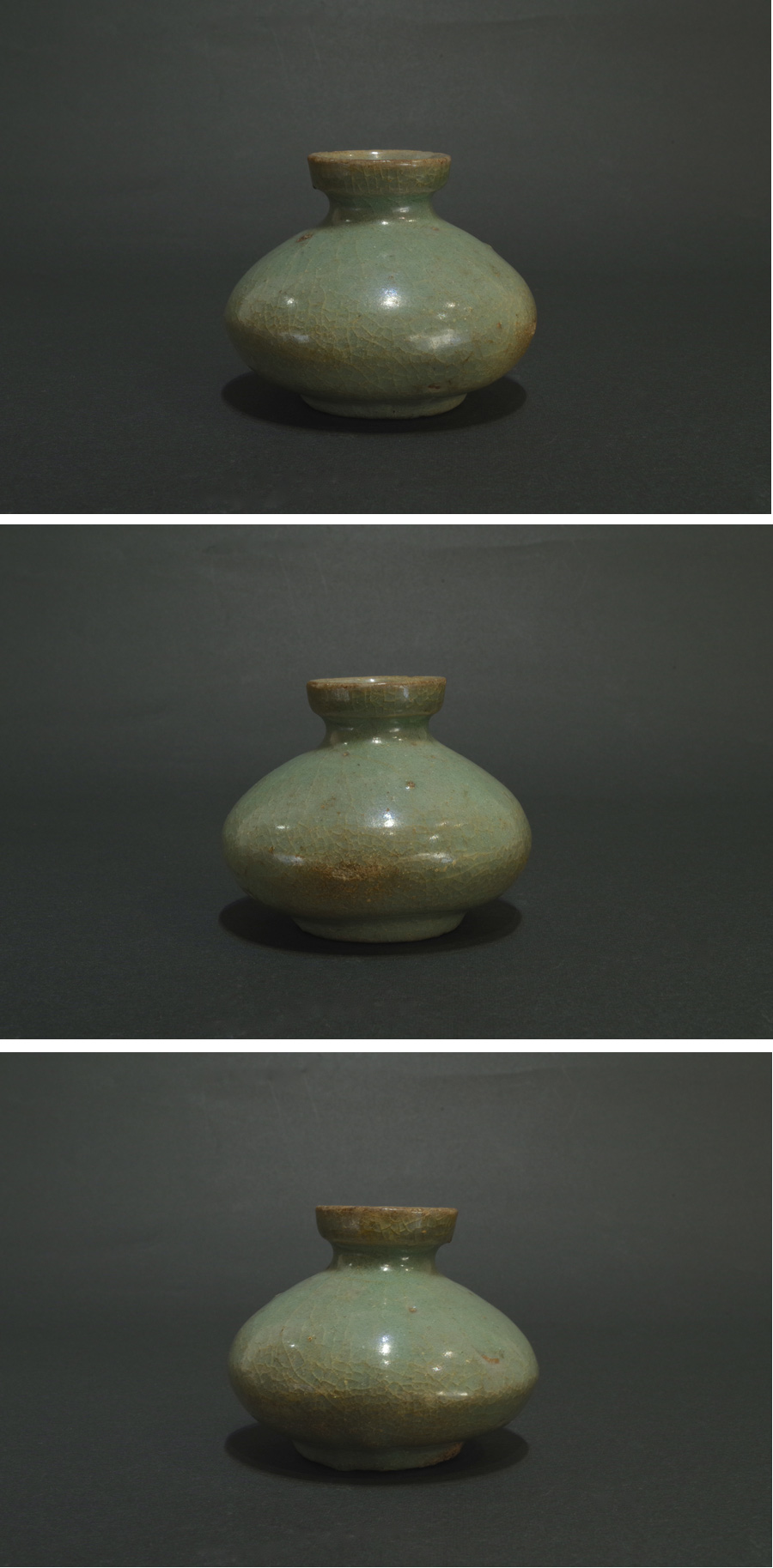 美品】高麗青磁 唐草紋様 大壺33cm 美品】高麗青磁 唐草紋様 大壺33cm