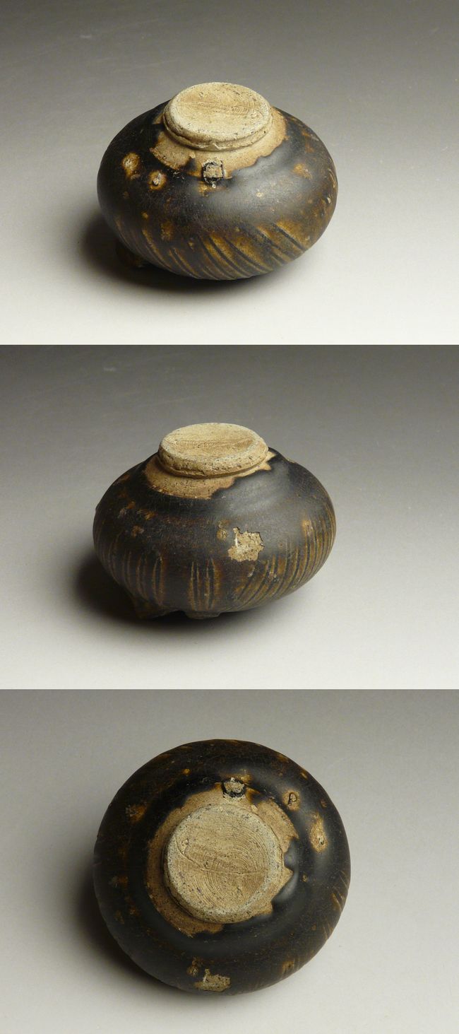 美濃古窯 黒褐釉 水滴 時代箱 V R8278 美濃古窯 黒褐釉 水滴 時代箱 V