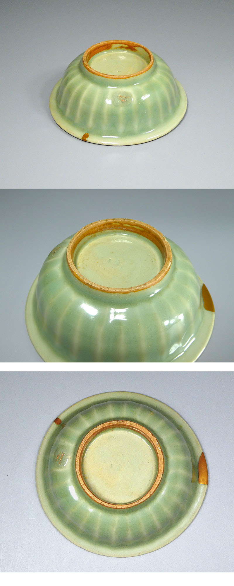 南宋時代 青磁 龍泉窯双魚盤 青磁皿 唐物 古賞物 時代物 (