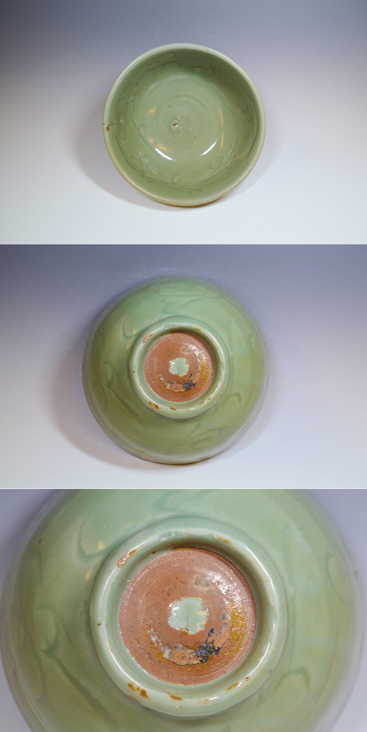 送料無料 明時代 龍泉窯青磁碗 中国古玩 青磁碗 龍泉窯 文化遺産オンライン