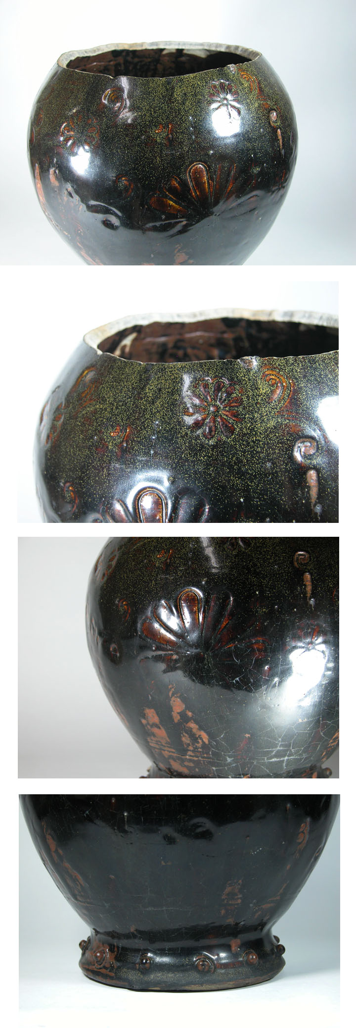 究極の古美術◼️蔵から美しい波の様な釉薬が流れて