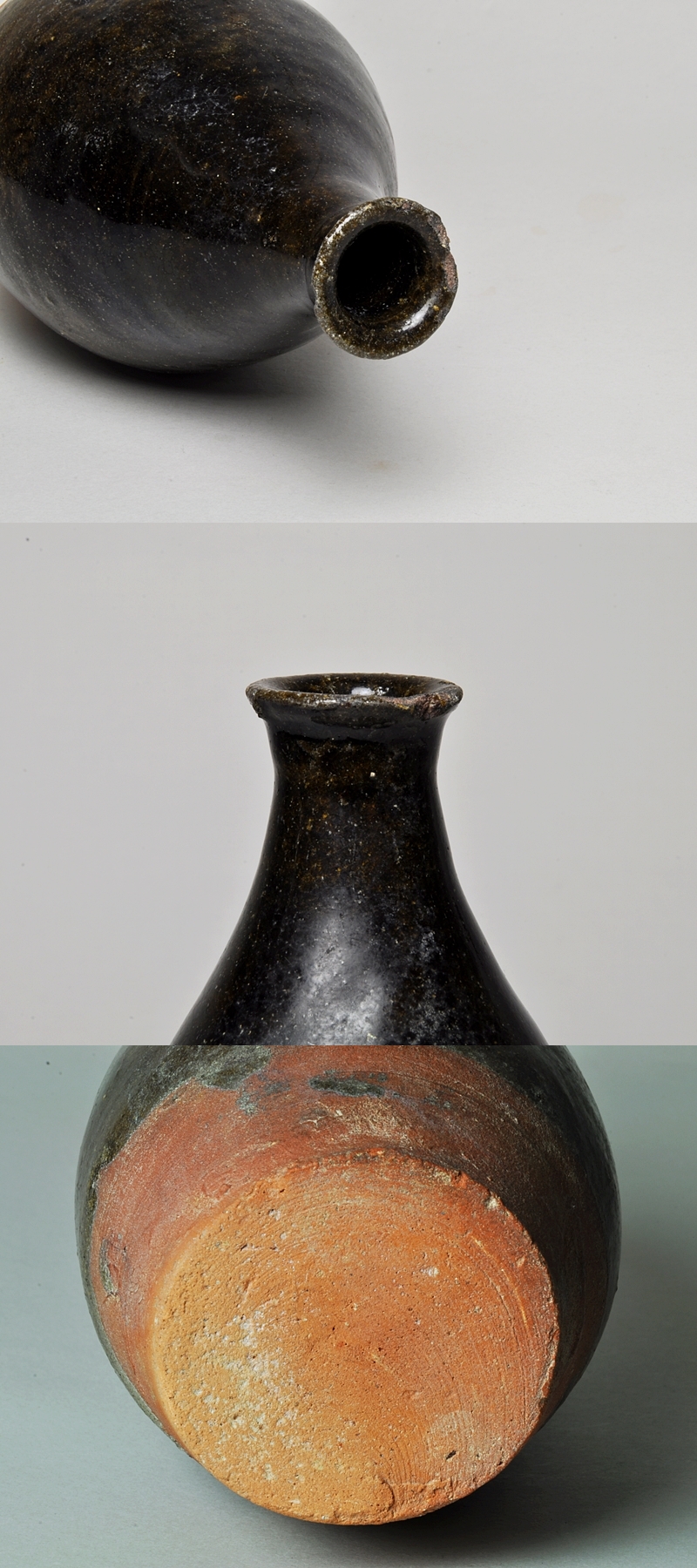 古唐津弓野二彩徳利 古箱付き I15-3 古唐津弓野二彩徳利 古箱付き I15