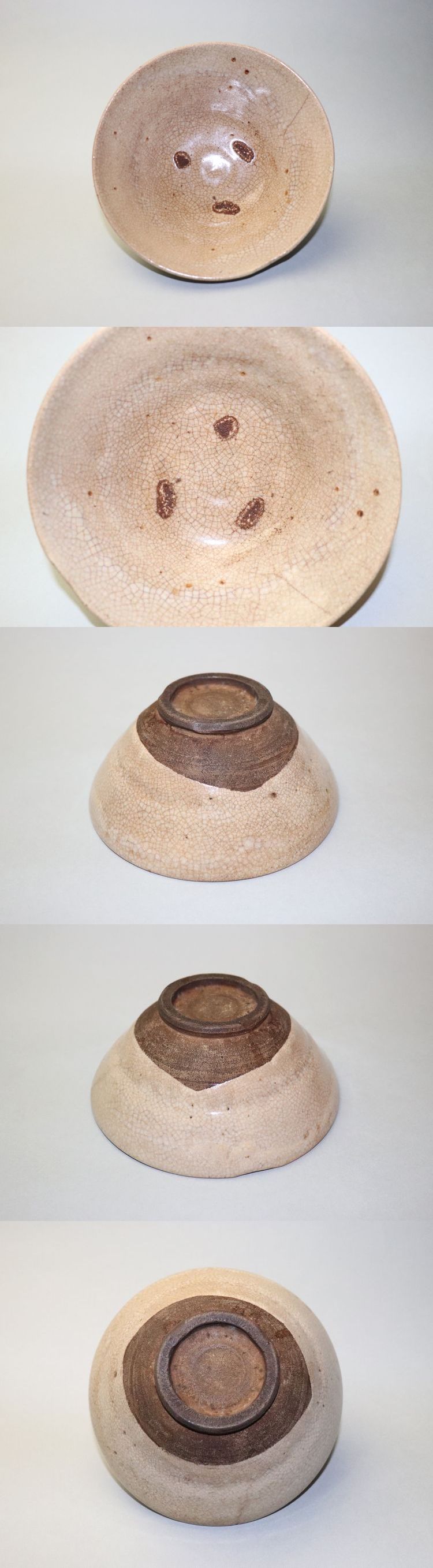 江戸初期 古唐津透盃碗 幅約10㎝ タコチ 東さ7-0411☆2F 江戸初期 古