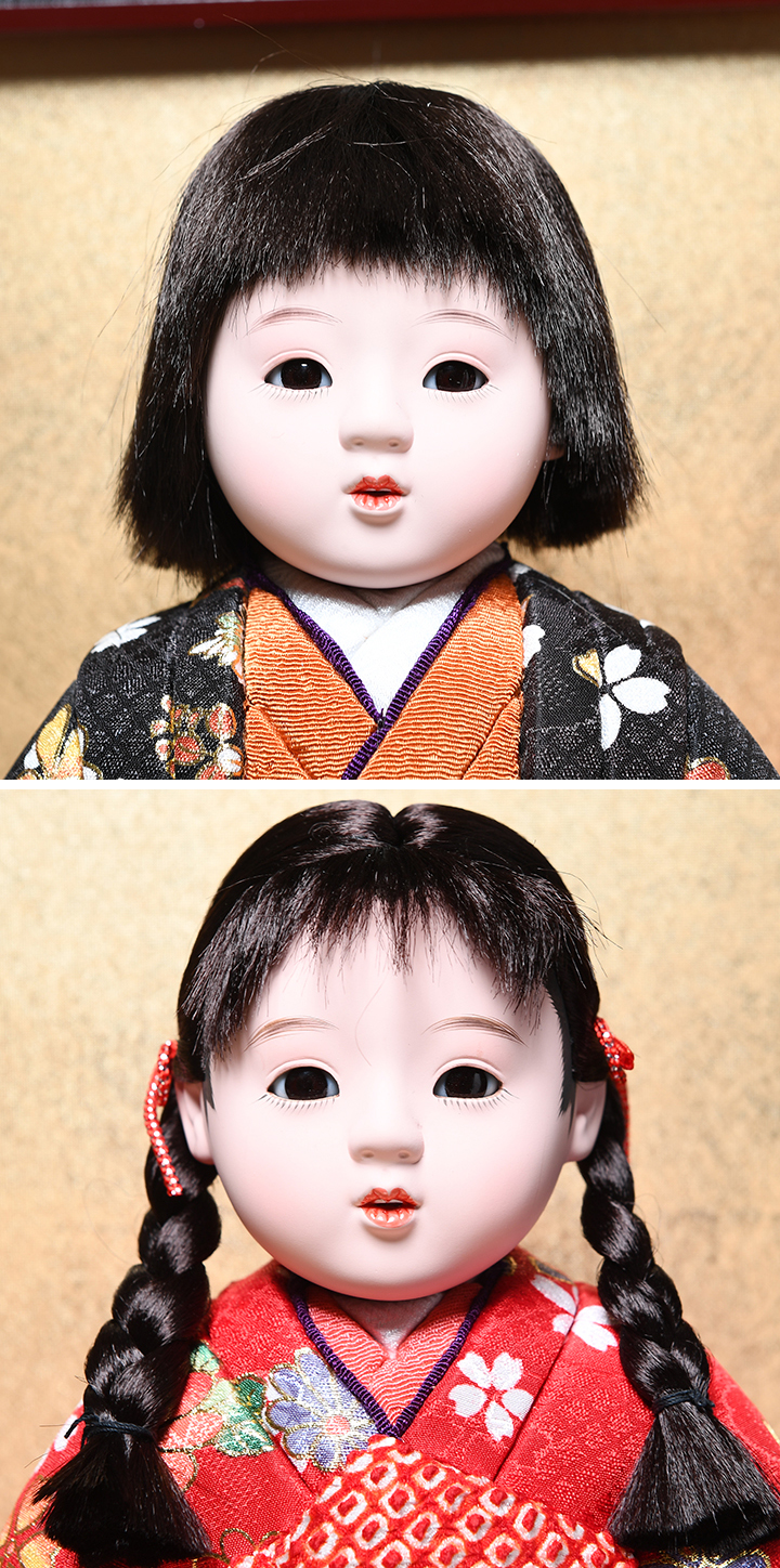 日本人形 市松人形 こもも 玉泉作 正絹 京友禅 着物 伝統工芸品 ケース