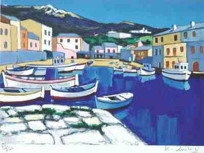 証明書付き】ジャン•キリチ 「地中海の村」限定リトグラフ 証明書付き