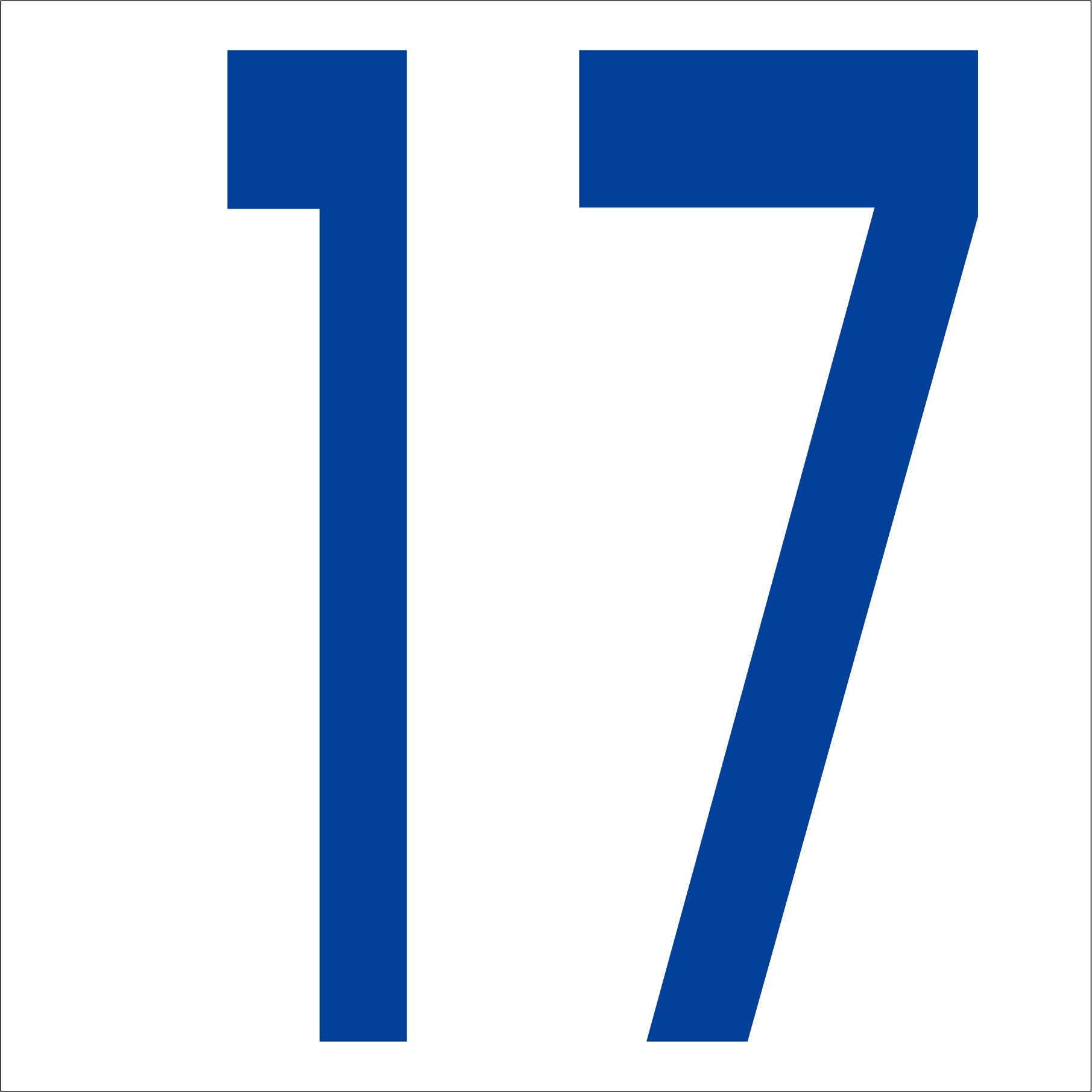 カッティングステッカー 数字17 文字高100mm 青 – GREEN CROSS