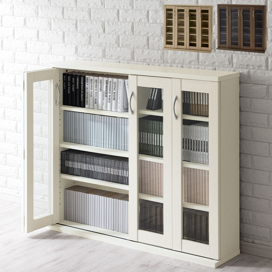 本日まで〆】ココリボン ガラスキャビネット ホワイト ココリボン