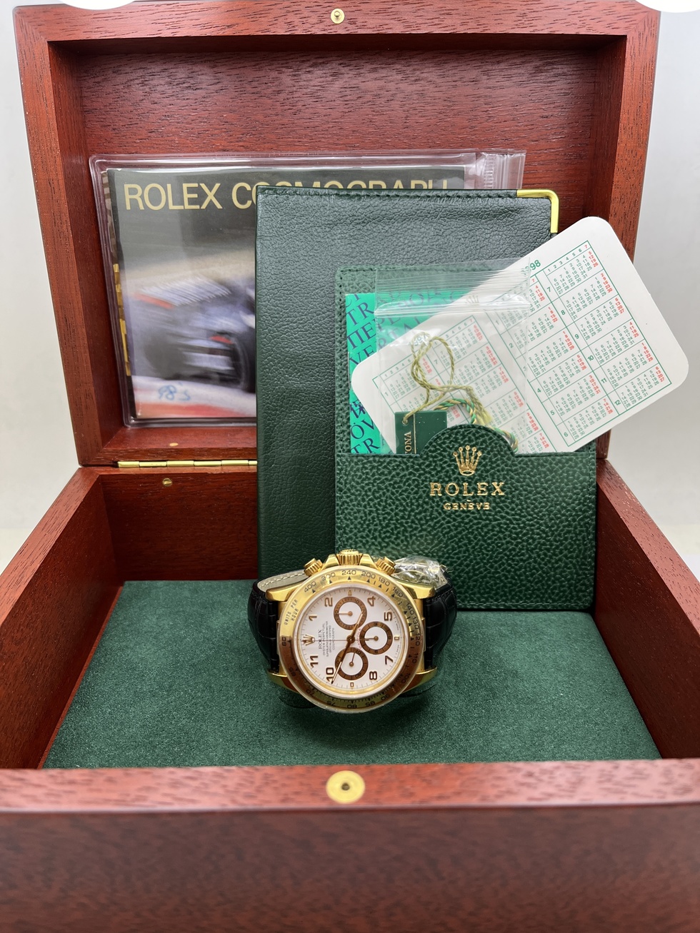 circa1998 U品番Ref.16518 Zenith White Arabic Dial K18YG Non Polish