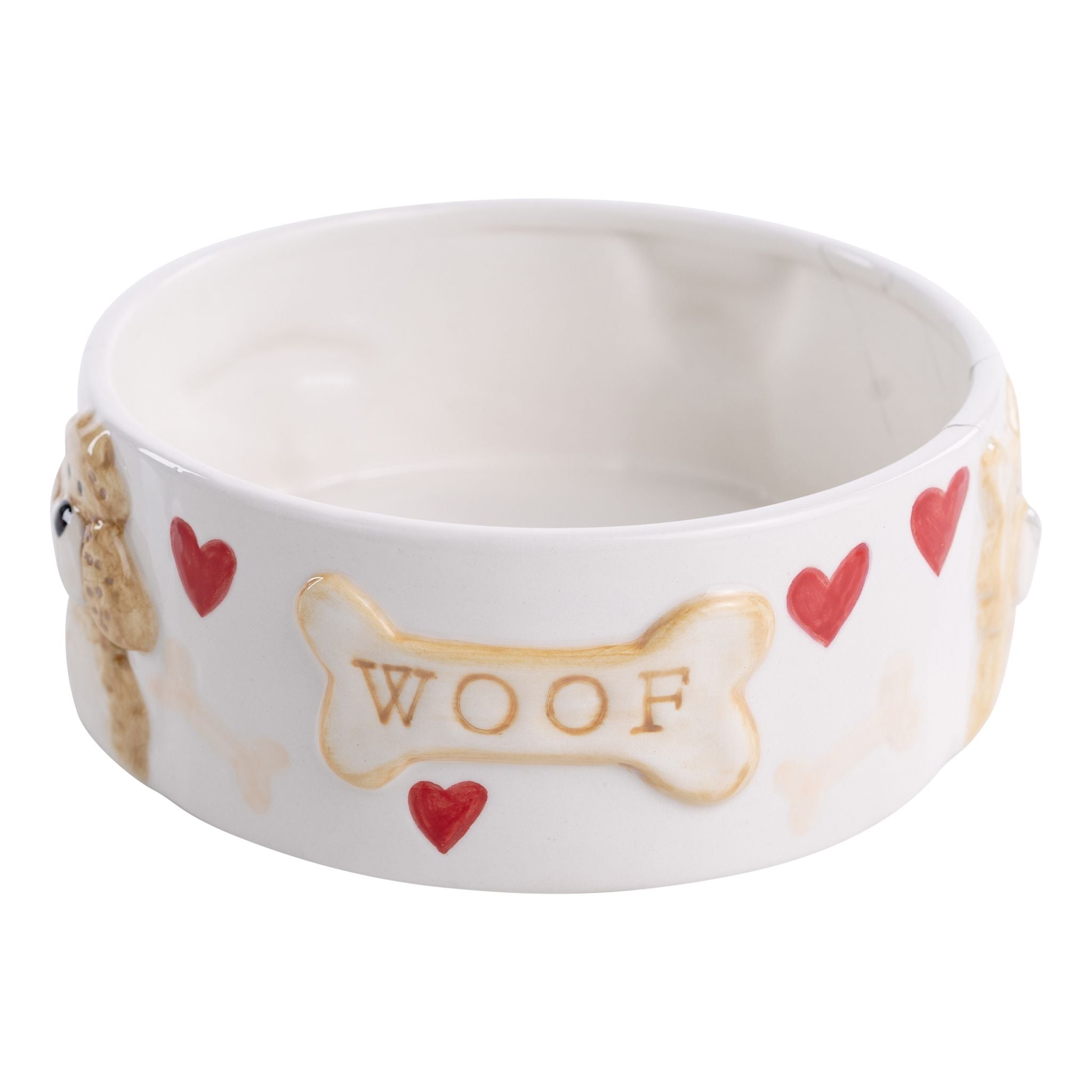 Shop Hand-Painted Dog Bowls for Your Home | Ceramic Woof Bone Dog