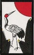 絵（梅にうぐいす、実は目白）フレーム付き 梅に鶯、花札のうぐいす