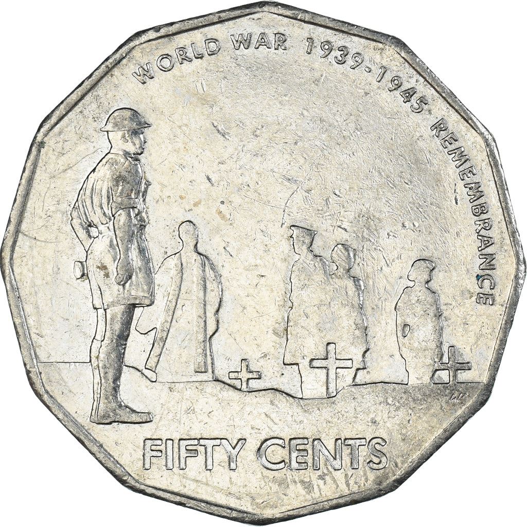 オーストラリア | 50セント硬貨 | 第二次世界大戦終結 | Km:746 | 2005