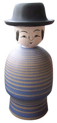 福島県土湯温泉の陳野原幸紀マリンボーダーこけし｜ジェットリンクの民芸