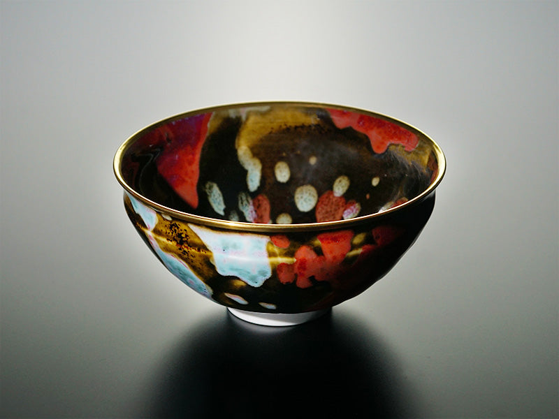 伊賀焼 谷本洋 抹茶 茶碗 仕覆 仕服 定家緞子 伊賀焼 谷本 伊賀焼 谷本