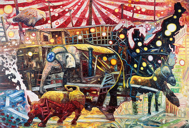 世界に1つ◼️超カッコイイまん丸な溶岩石の金彩ロックアート