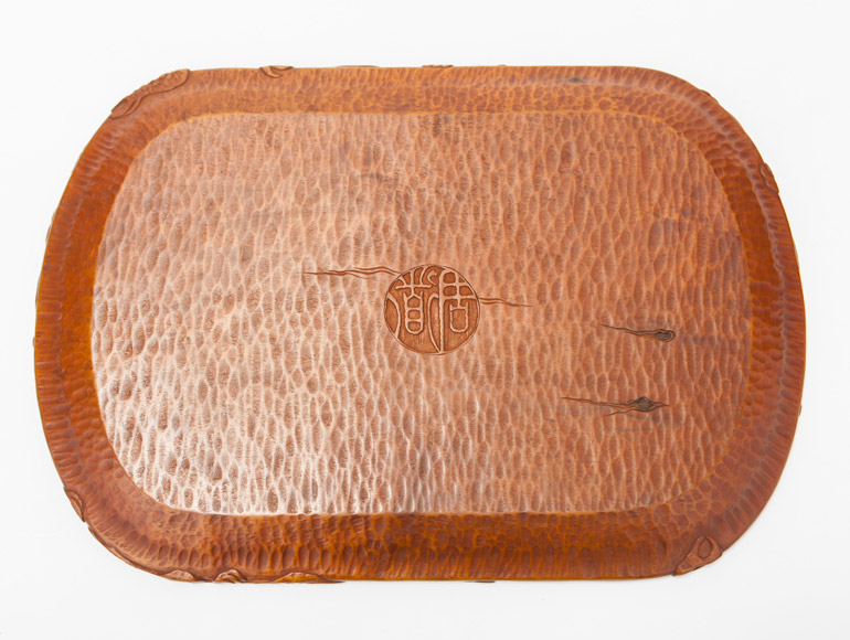 木彫九龍図煎茶盆 市川周道 - 古美術 鐘ヶ江 - Collections -