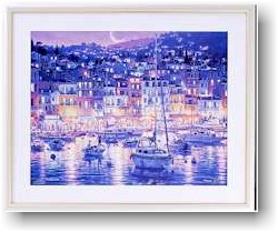 笹倉鉄平 ヴィルフランシュ 中古 大判額装アートポスター グッズ～笹倉