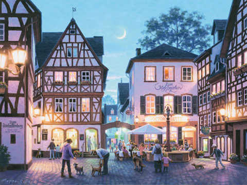 笹倉鉄平 散歩の時間に ジクレー 直筆サイン右下 裏面も綺麗 笹倉鉄平