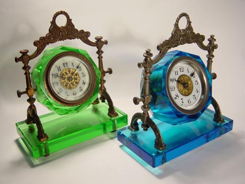 精工舎 SEIKOSHA 宮型ガラス置時計 アンティーク 大正ロマン 傷あり