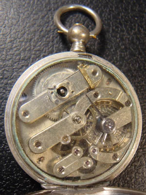 修理済み】FAVRE BRANDT 獅子印 シルバー 懐中時計