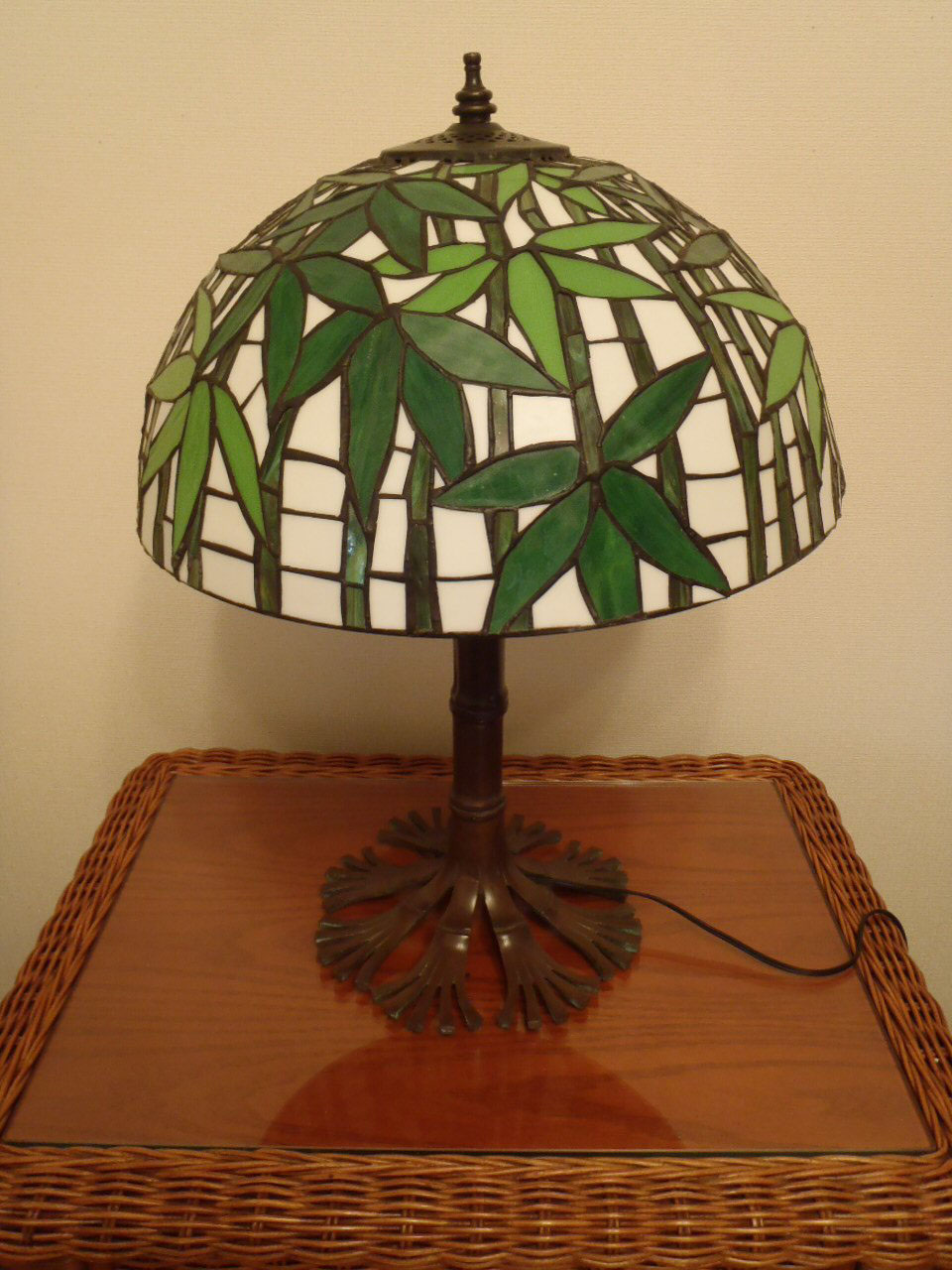 ステンドグラス（大）スタンド 竹模様 ステンドグラス インテリア