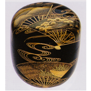 大棗 扇面流水蒔絵【販売】-茶道具は京都しみず孔昌堂