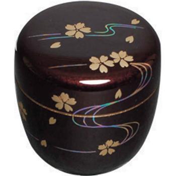 溜塗中棗 桜流水蒔絵（内梨子地）【販売】-茶道具は京都しみず孔昌堂