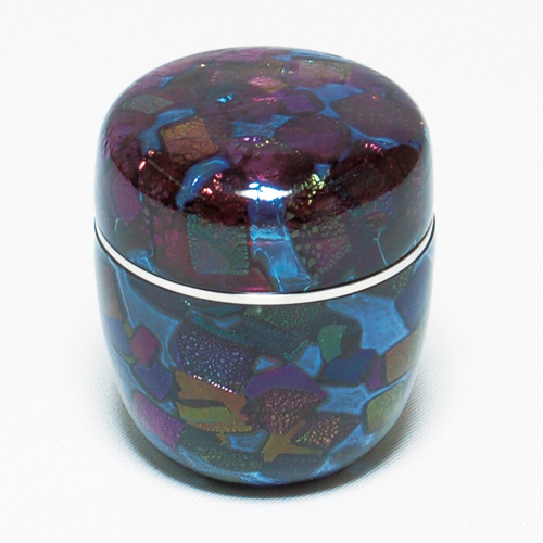 ガラス棗 玉虫虹色【販売】-茶道具は京都しみず孔昌堂