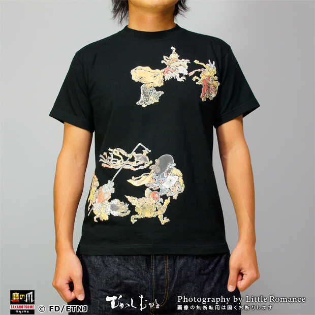 S-2762 和柄メンズ半袖Tシャツ 秘密結社鷹の爪「妖怪鷹の爪百鬼夜行2