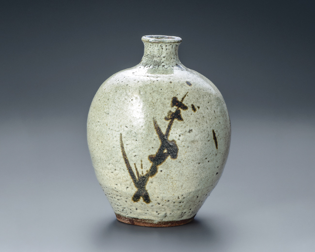 濱田晋作 鐵絵 花瓶 濱田晋作 鐵絵 花瓶