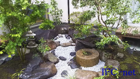 古橋石材】御影石・自然石・天然石のつくばい（蹲）・水鉢・坪庭