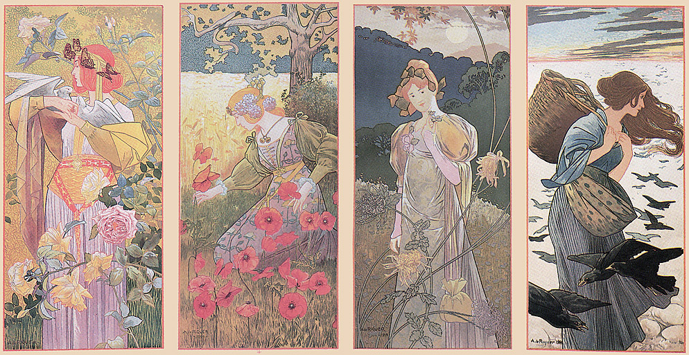 ミュシャを楽しむために：四季,春,夏,秋,冬