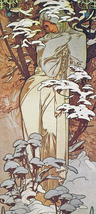 ミュシャ 四季 冬 Circle Fine Art Corporation ミュシャ 四季 冬