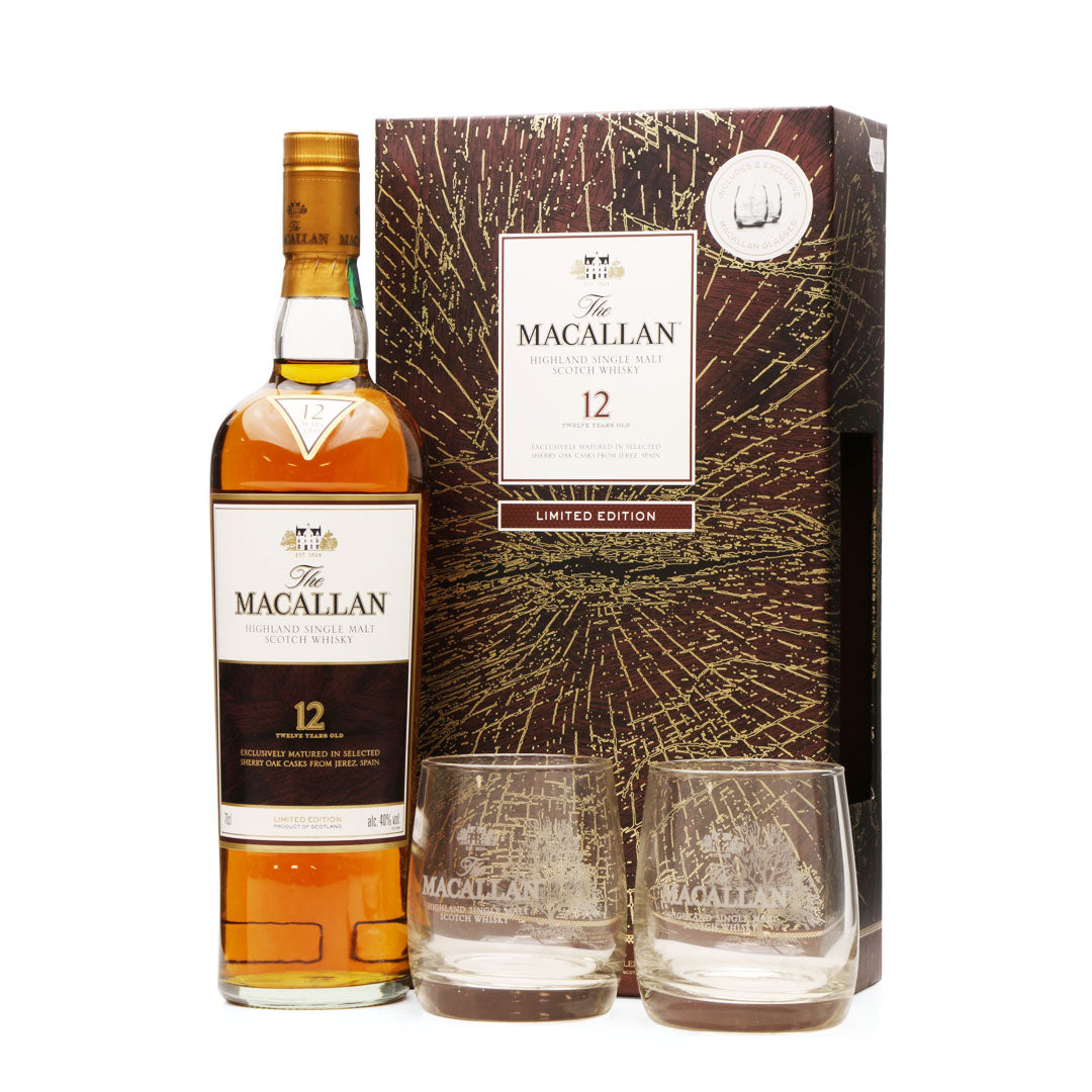 Buy The Macallan 12 Year Old Sherry Cask W/ 2 Official Glasses