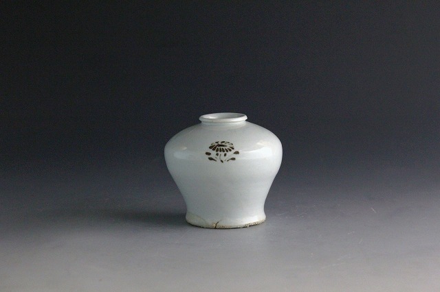 李朝 李朝 染付花文 小壷 V R1085 染付花文