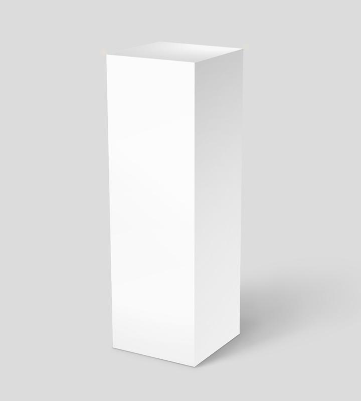 White Pedestal Stand | White Laminate Art Display | Pedestal Source