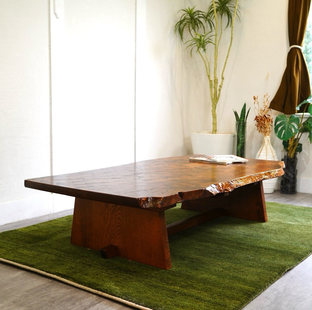 一枚板 ローテーブル 座卓 中古 机 日本 和 モダン