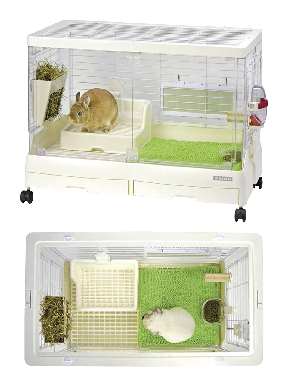 うさぎ・モルモット用飼育ケージ イージーホーム エボ 80 ホワイト