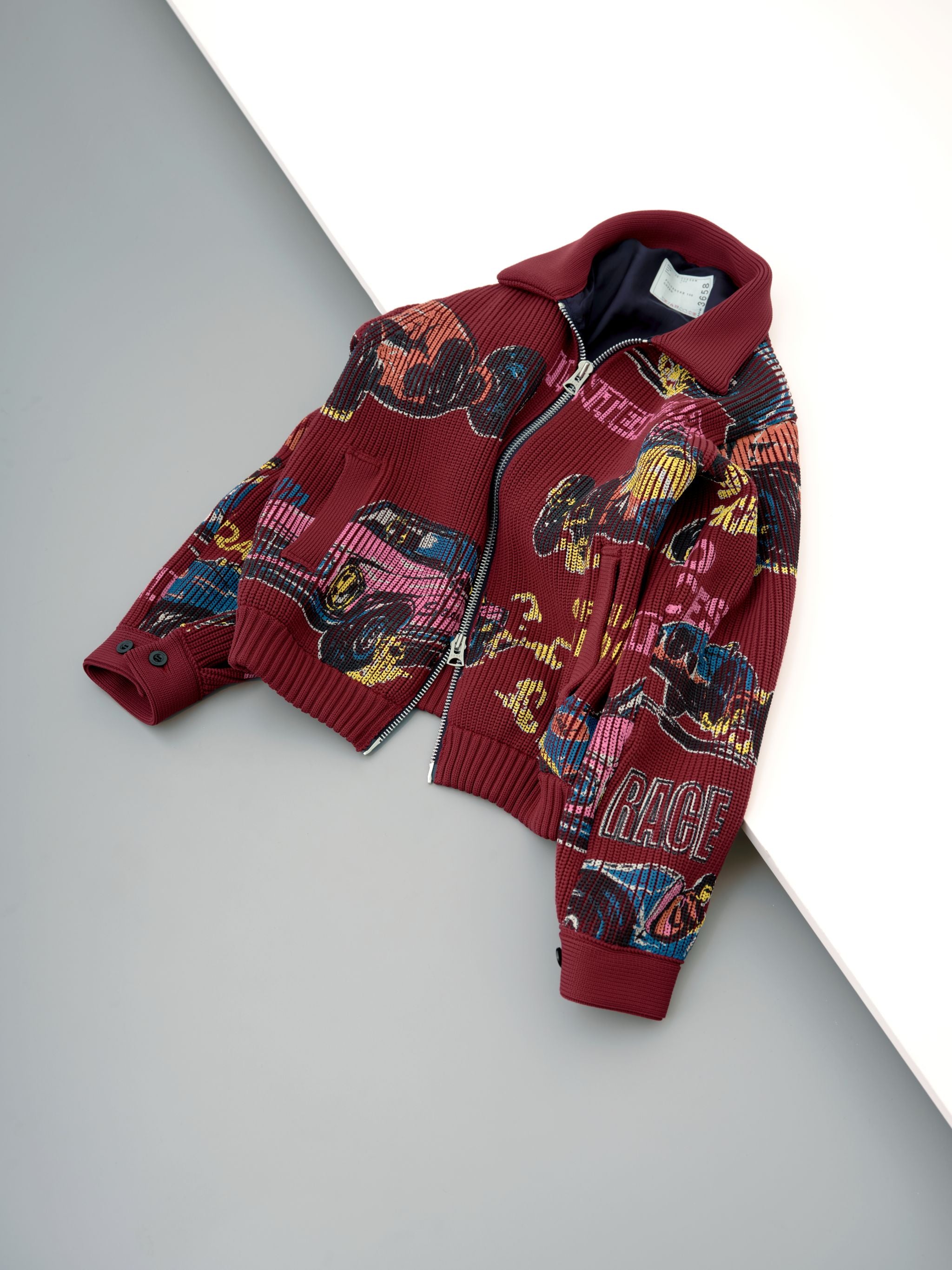 sacai 2025SS Car Race Print Knit Blouson 【公式通販】