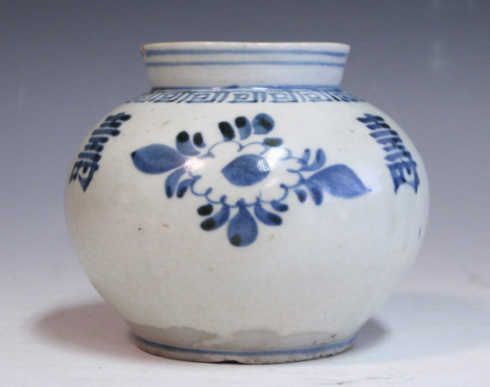 中国清時代染付小壺 中国清時代染付壺 中国清時代