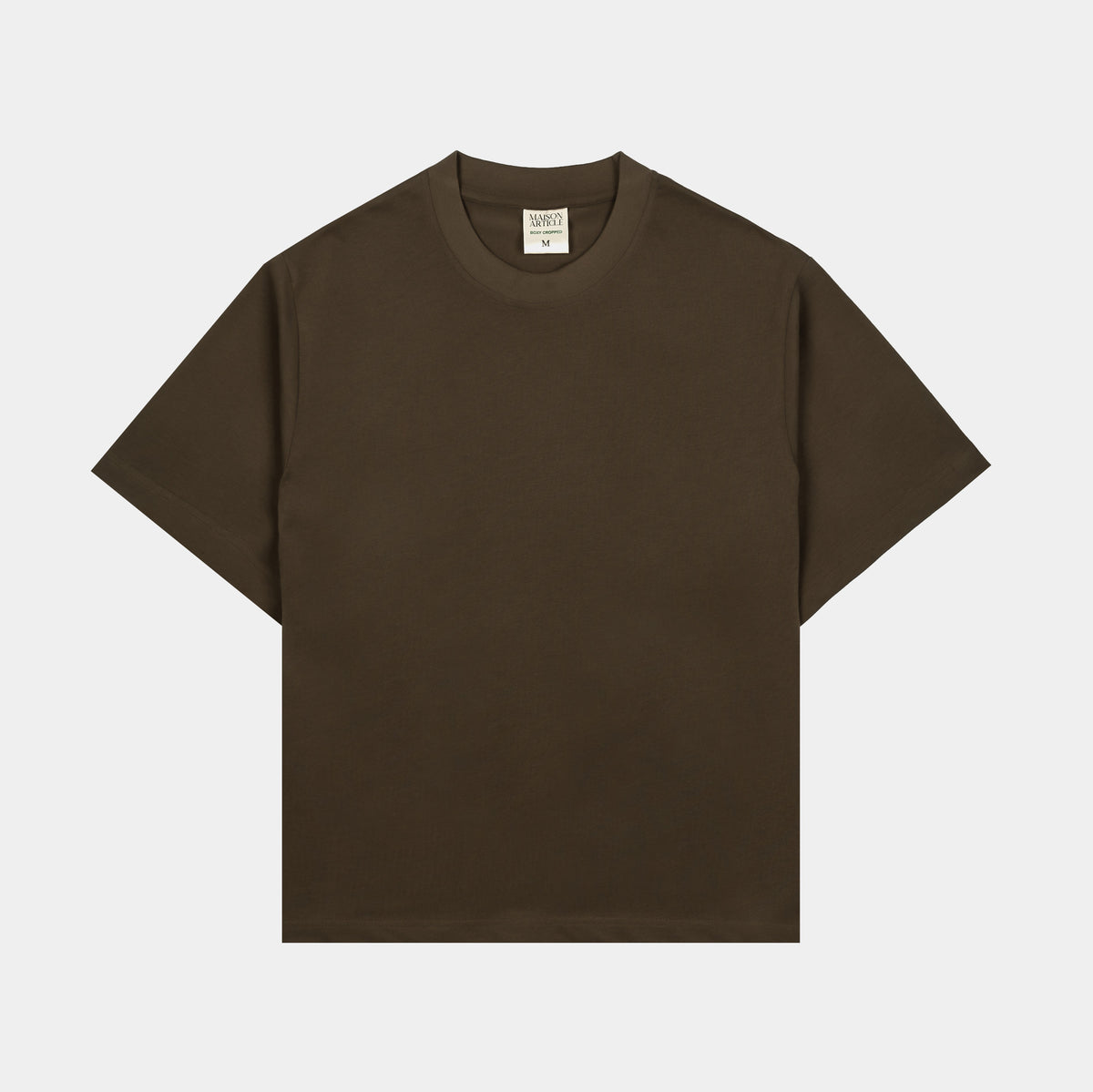 Maison Article Cropped Tee Mens Short Sleeve Shirt Olive MACT03