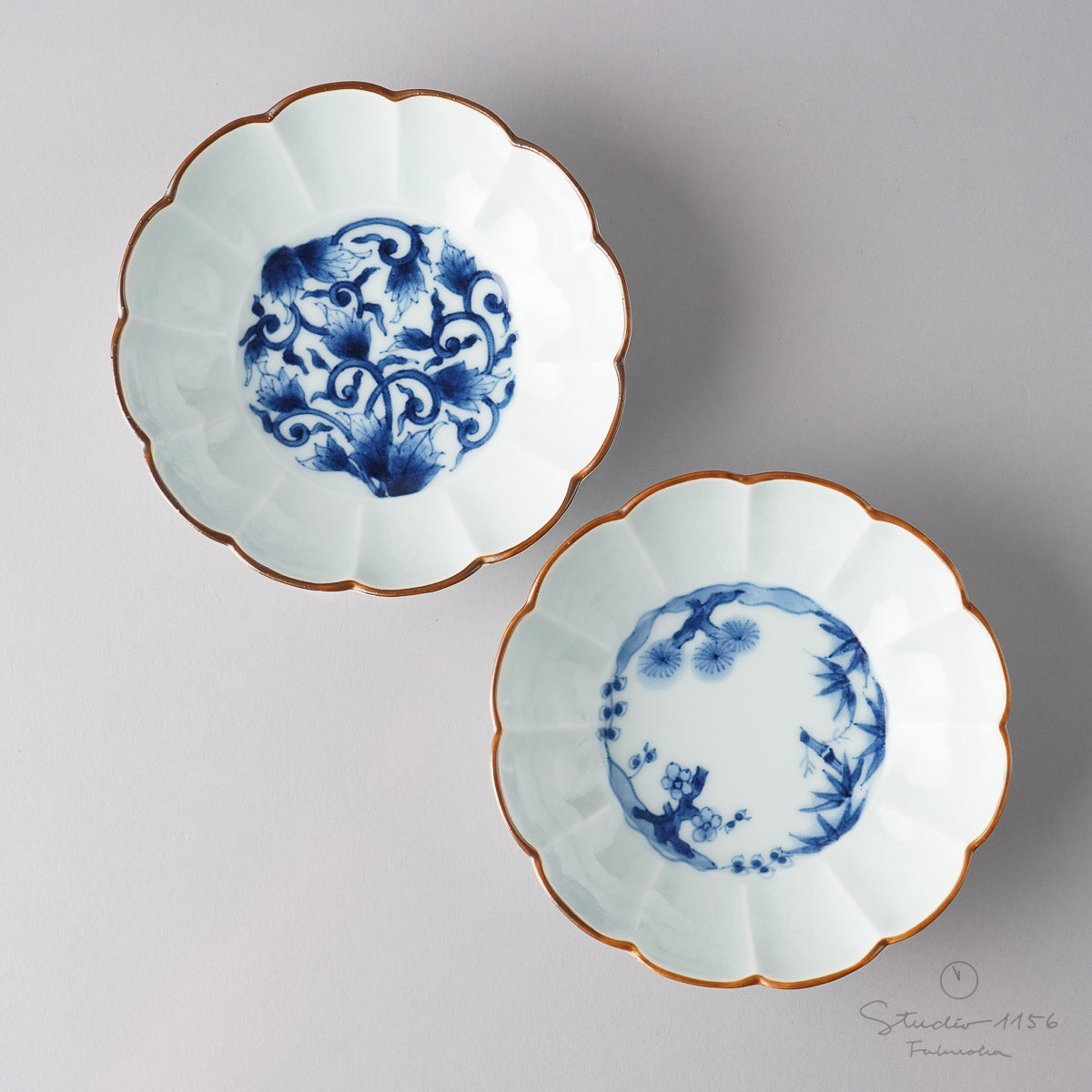 有田焼 渕錆古染 十二方割小鉢 13.5cm 宝泉窯の通販｜Studio1156