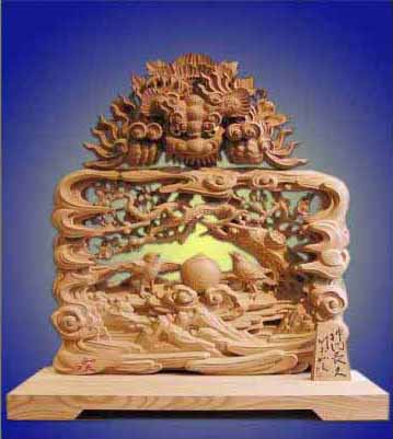 川原和夫氏作品 Wood carver Kazuo kawahara