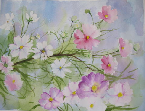 潘麗星さん作の水彩画 潘麗星さん作の水彩画 Eng sub] Guess what I'm